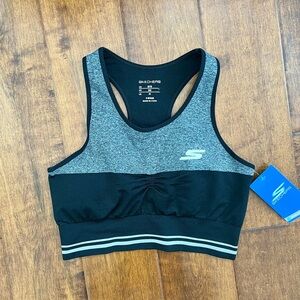 NWT Sketchers Go Knit black seamless sports bra top Medium